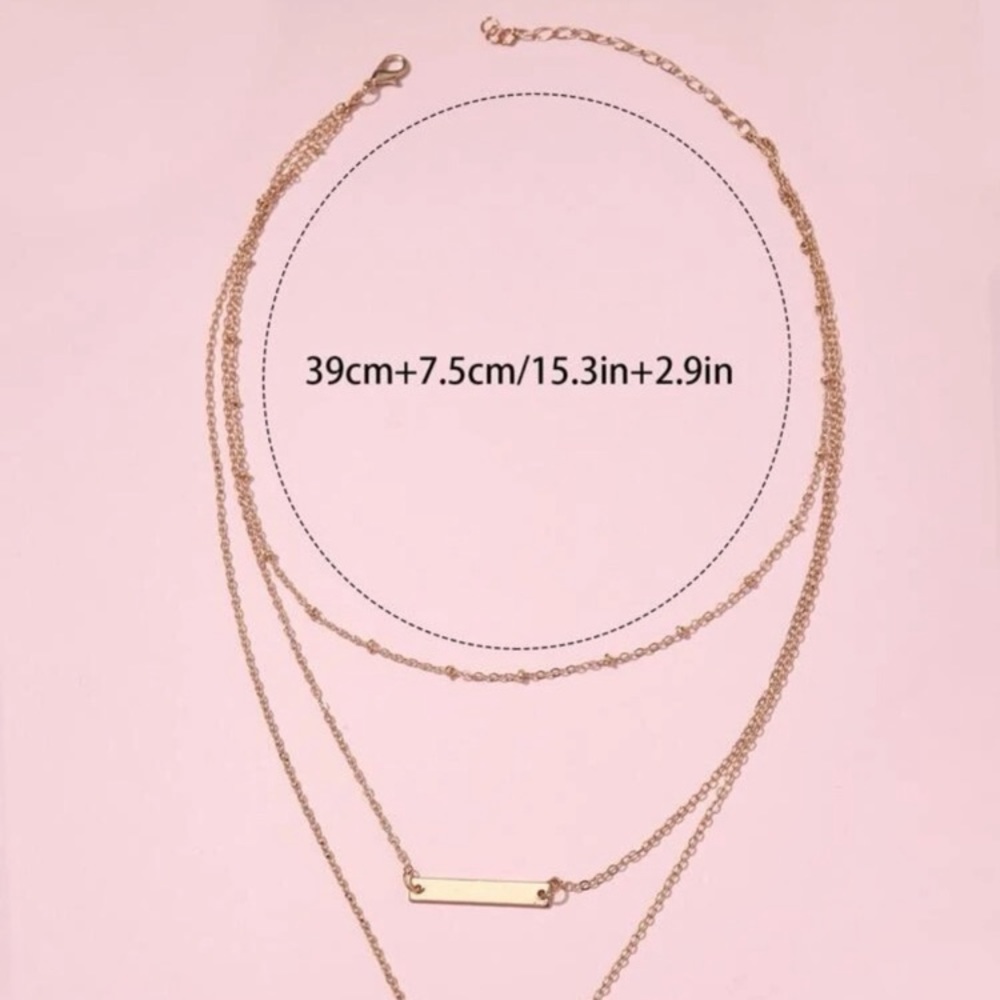 -🦄🔥Gold Layered Bar Necklace - Picture 2 of 2